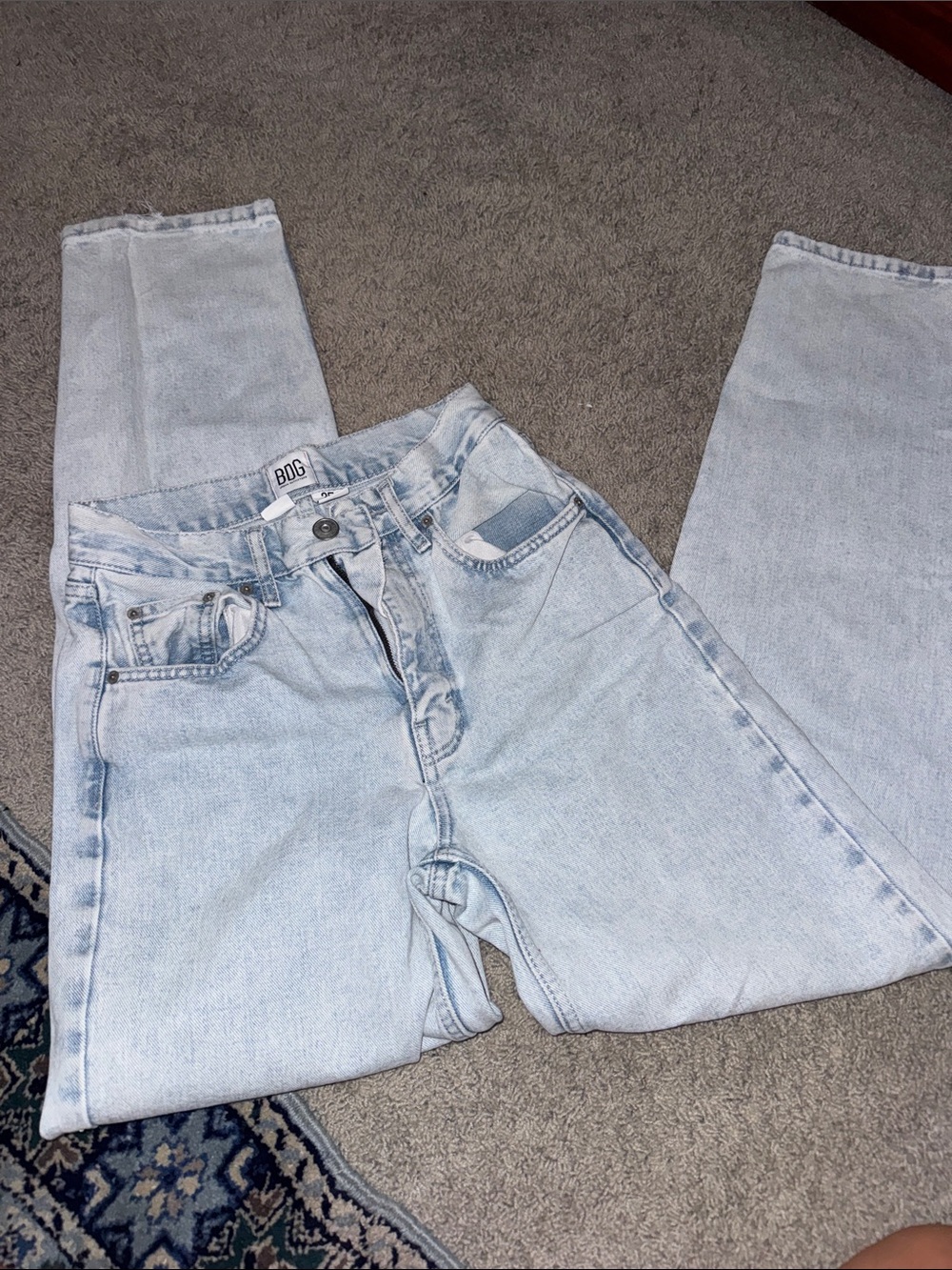 BDG Light Wash Straight Leg Jeans - Pale Blue